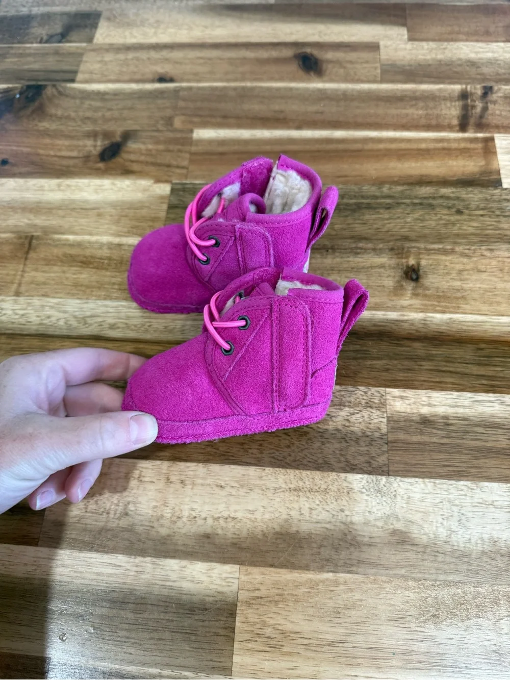 UGG Toddler Hot Pink Suede Cozy Boots